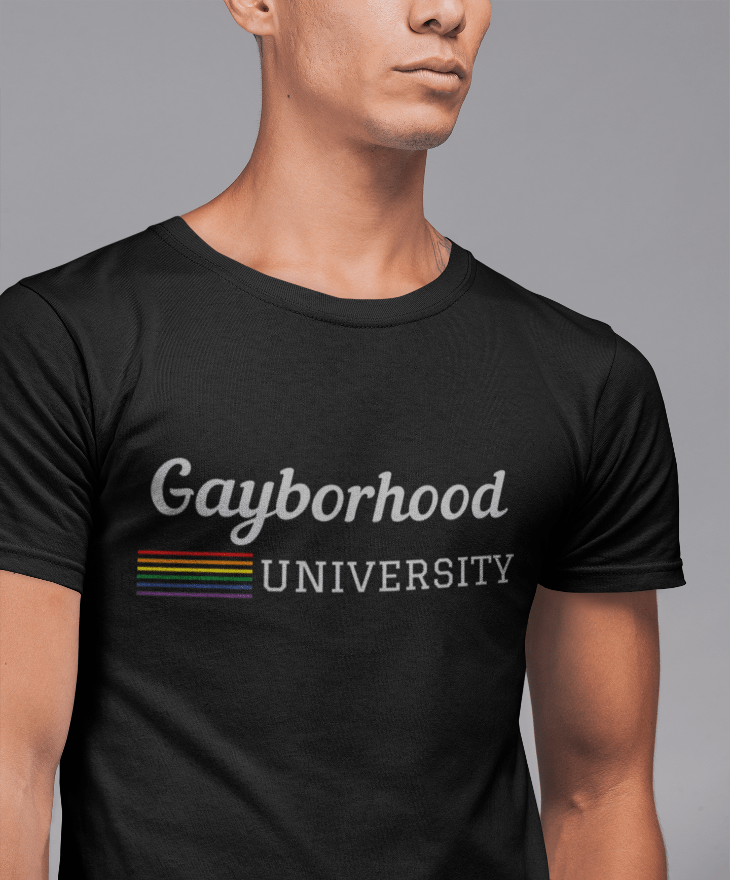 Gayborhood University | Funny Gay Pride Tee - Queer Energy
