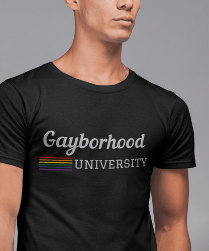 Gayborhood University | Funny Gay Pride Tee - Queer Energy