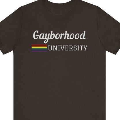 Gayborhood University | Funny Gay Pride Tee - Queer Energy