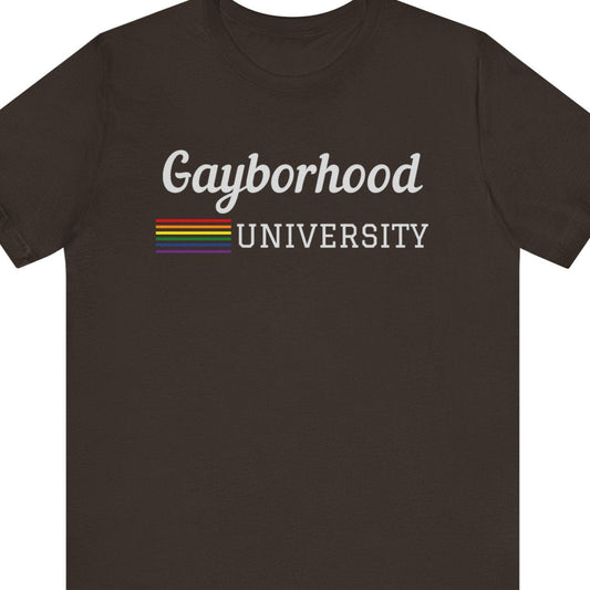 Gayborhood University | Funny Gay Pride Tee - Queer Energy