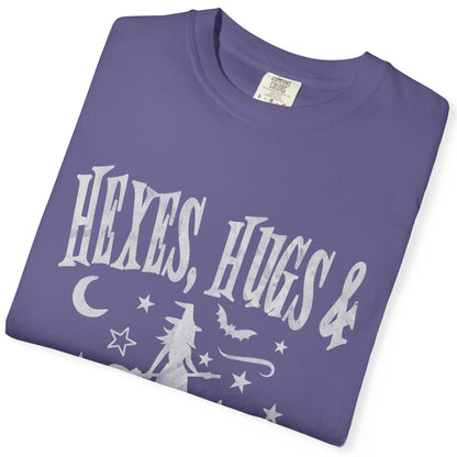 Hexes, Hugs & Gay Aunt Hijinks | Funny Halloween Lesbian Tee Designed by Queer Energy - Queer Energy
