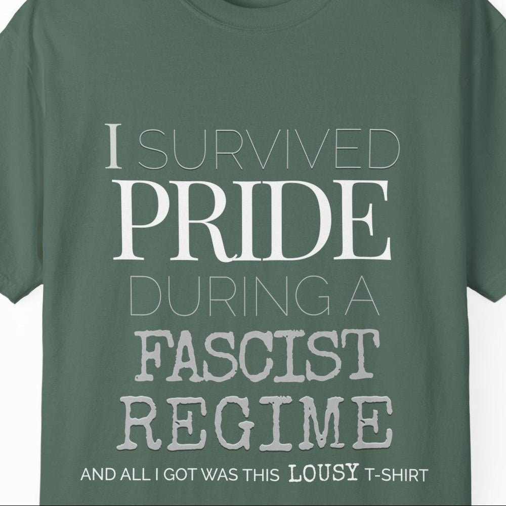 I SURVIVED PRIDE Graphic T-Shirt — Minimalist White Statement Tee | Designed by Queer Energy - Queer Energy