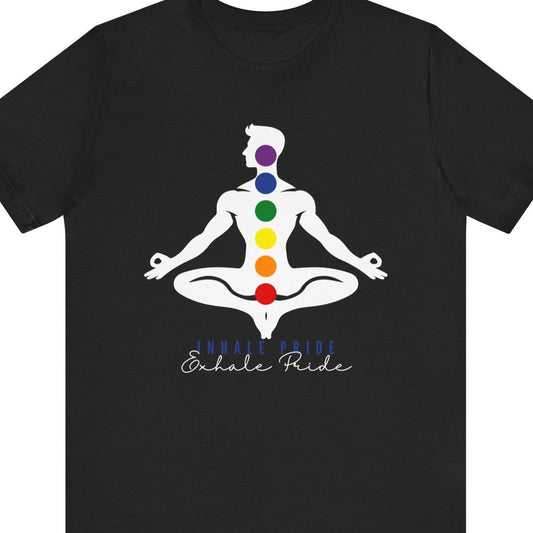 Inhale Pride – Exhale | Pride Chakra Meditation Tee - Queer Energy