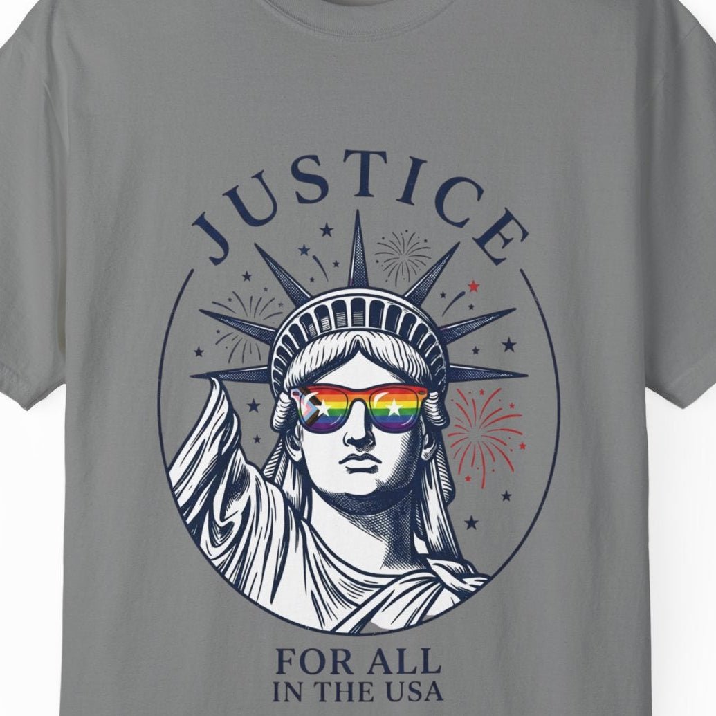 Justice For All | Gay Pride Tee Designed by Queer Energy - Queer Energy