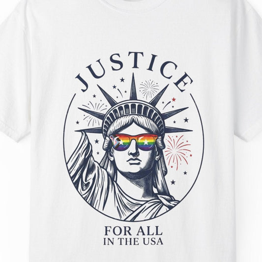 Justice For All | Gay Pride Tee Designed by Queer Energy - Queer Energy