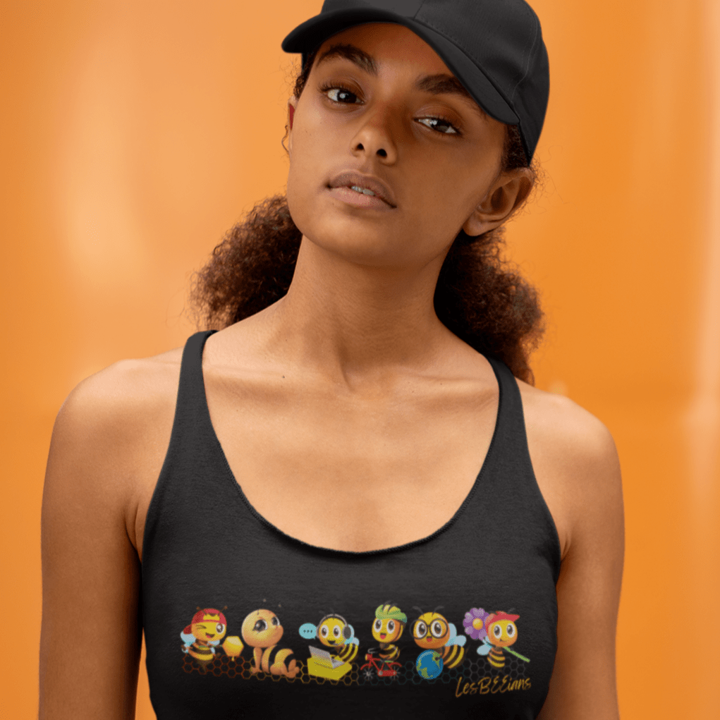 LesBEEians | Funny Lesbian racerback tank top - Queer Energy