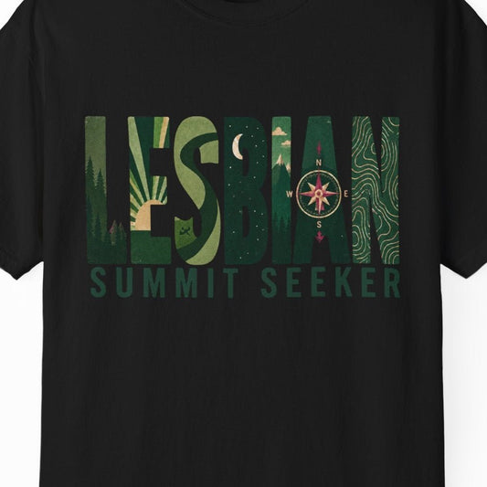 Lesbian Hiking T-Shirt | Summit Seeker | Queer Energy - Queer Energy