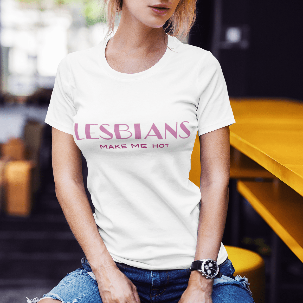 Lesbians Make Me Hot T-shirt | Gay Pride Tee Designed by Queer Energy - Queer Energy