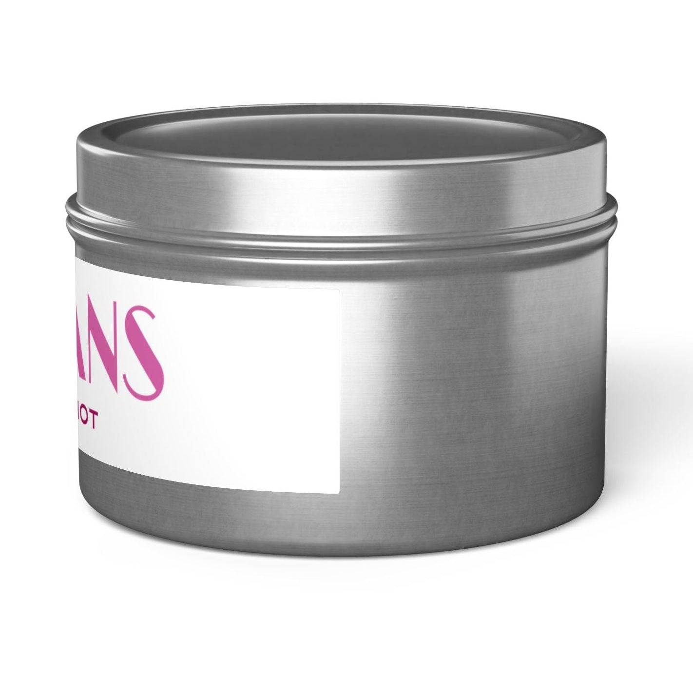 Lesbians Make Me Hot | Tin Sapphic Candle right side profile Designed by Queer Energy - Queer Energy