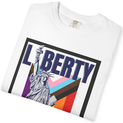 Liberty - Progress flag | Gay Pride Tee Designed by Queer Energy - Queer Energy
