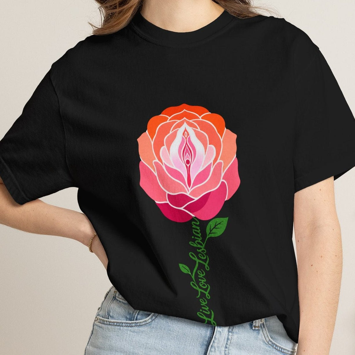 LIVE LOVE LESBIAN | Lesbian Pride Tee Designed by Queer Energy - Queer Energy