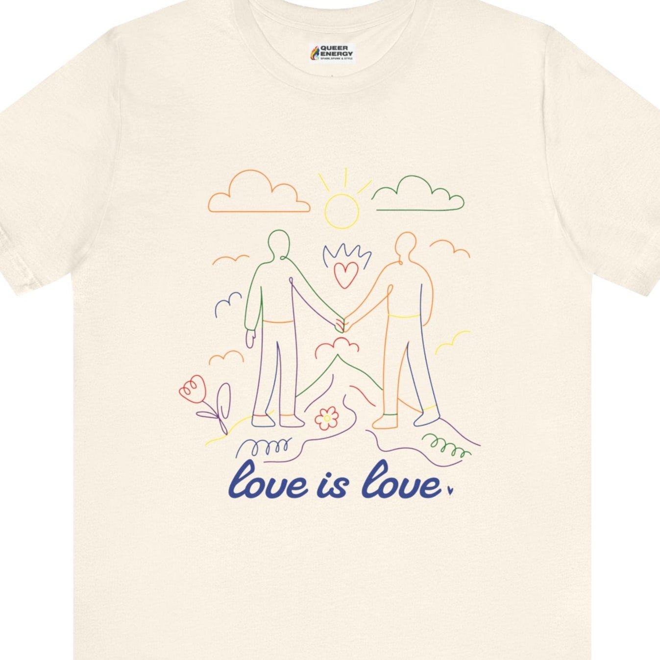 Love Is Love | Gay doodle art tee - Queer Energy