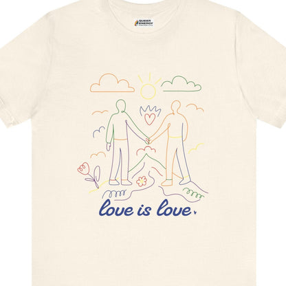 Love Is Love | Gay doodle art tee - Queer Energy
