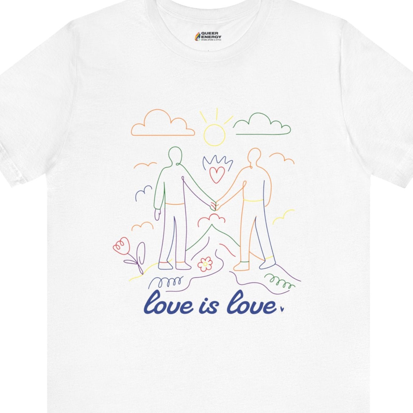 Love Is Love | Gay doodle art tee - Queer Energy