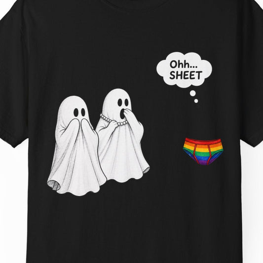 Ohh... SHEET | Funny LGBTQ+ Halloween Tee Designed by Queer Energy - Queer Energy