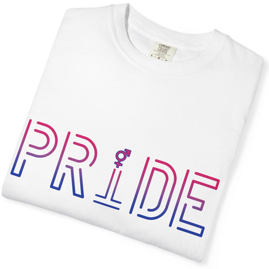 Pride Bi Tee | Bisexual Pride t-shirt, in Bisexual Pride Flag Colors, Designed by Queer Energy - Queer Energy