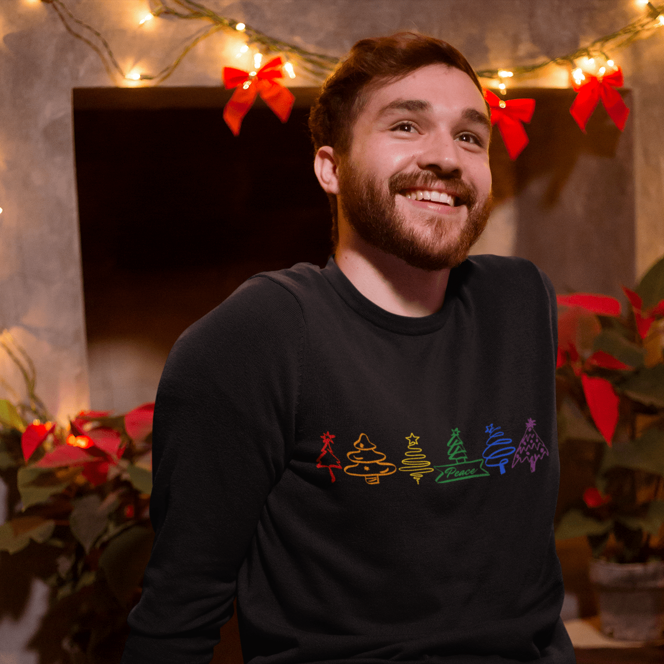 Pride Christmas Trees - Rainbow Crewneck Sweatshirt - Queer Energy