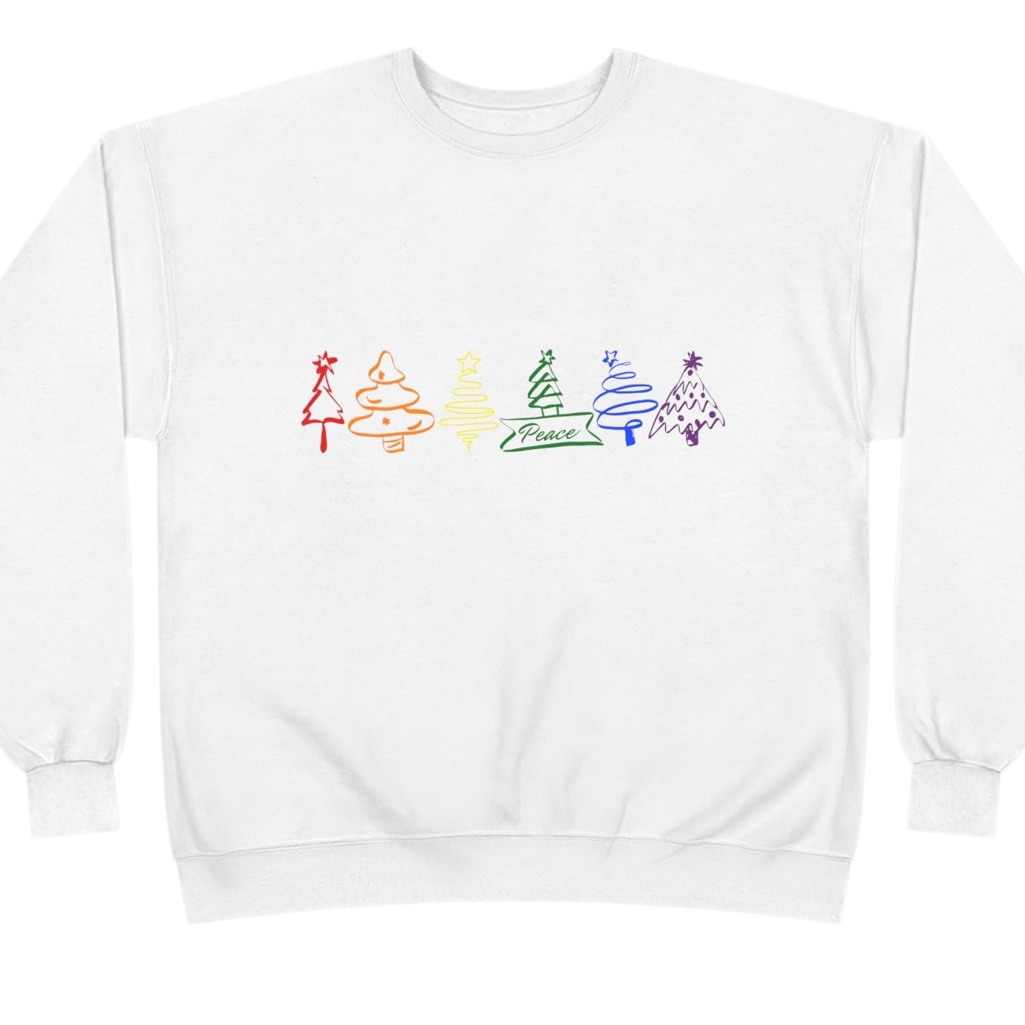 Pride Christmas Trees - Rainbow Crewneck Sweatshirt - Queer Energy