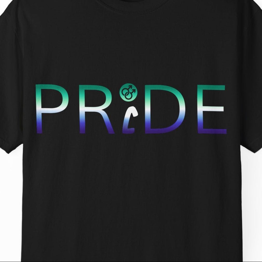 Pride Gay Tee | Gay Pride t-shirt, in Gay Pride Flag Colors, Designed by Queer Energy - Queer Energy