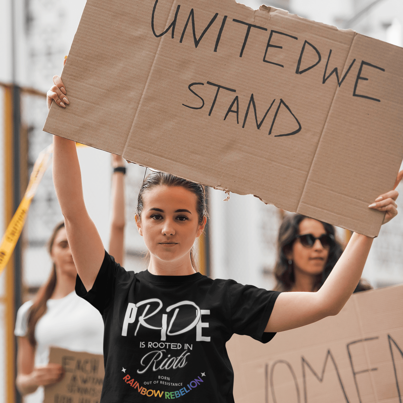 PRIDE IS ROOTED IN RIOTS - BORN OUT OF RESISTANCE - RAINBOW REBELION | Pride tee - Queer Energy