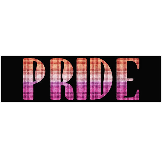Pride Lesbian Bumper Sticker | Sapphic Pride sticker, Plaid Lesbian Pride Flag Colors, Designed by Queer - Queer Energy