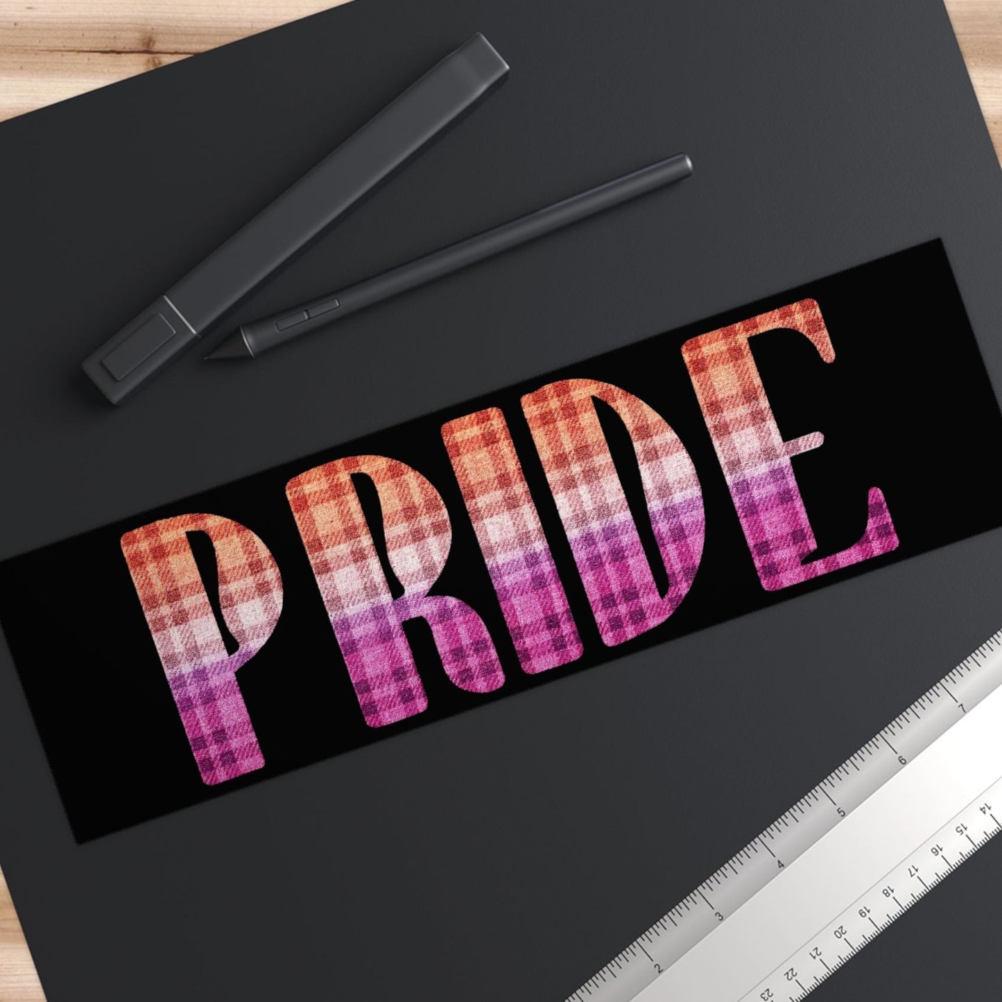 Pride Lesbian Bumper Sticker | Sapphic Pride sticker, Plaid Lesbian Pride Flag Colors, Designed by Queer - Queer Energy