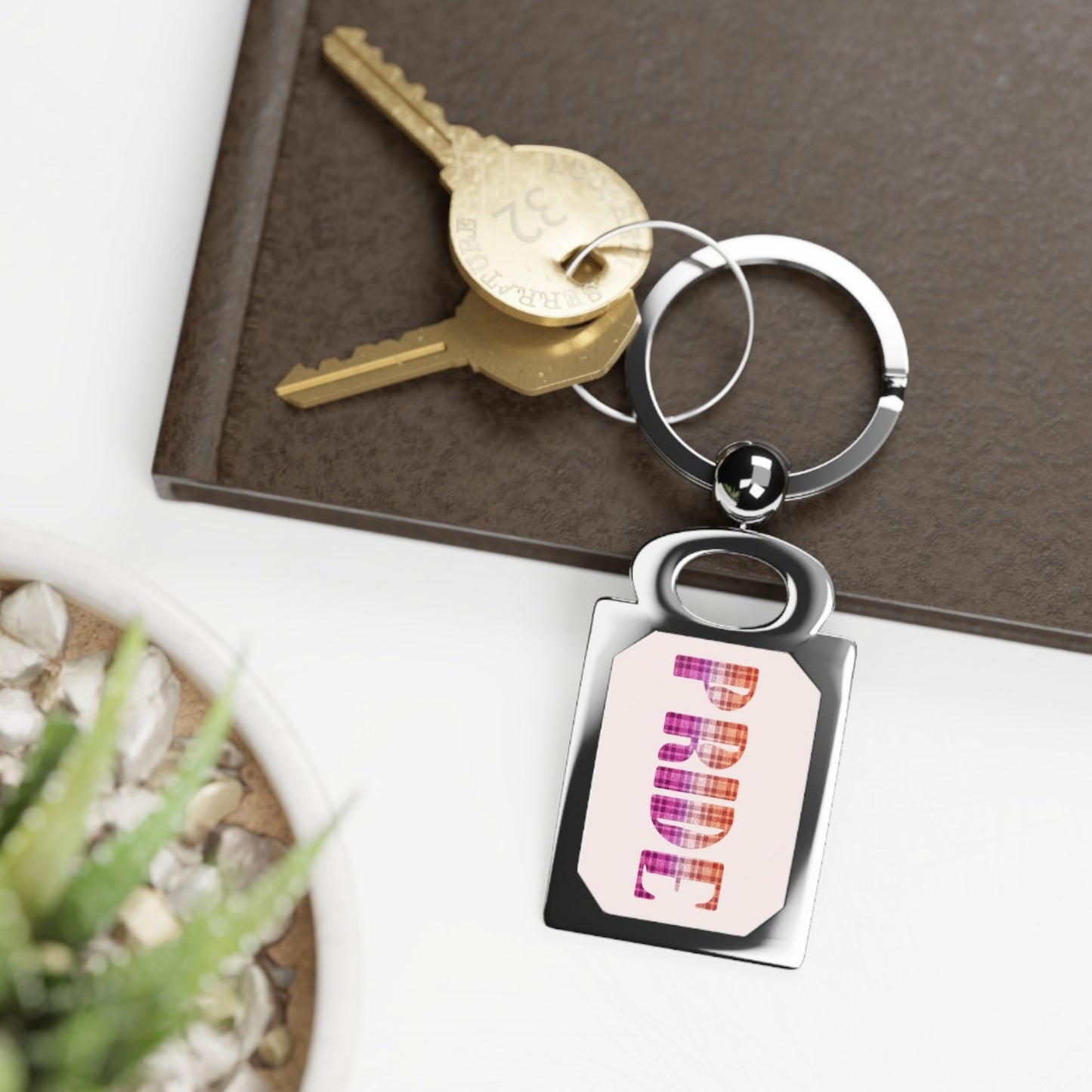 PRIDE Lesbian Flag Keyring | Sapphic Pride Keychain Designed by Queer Energy - Queer Energy
