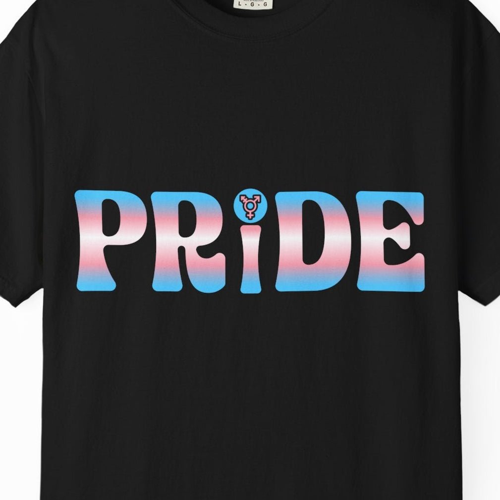Pride Trans Tee | Transgender Pride Flag Colors, Trans T-shirt Designed by Queer Energy - Queer Energy