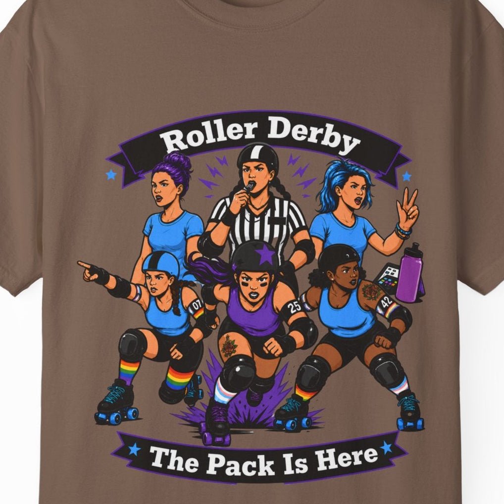 Roller Derby: The Pack Is Here | Gay Pride Tee Designed by Queer Energy - Queer Energy