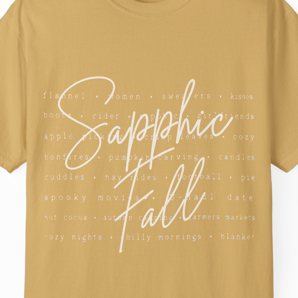 Sapphic Fall | Fall Lesbian Tee Designed by Queer Energy - Queer Energy