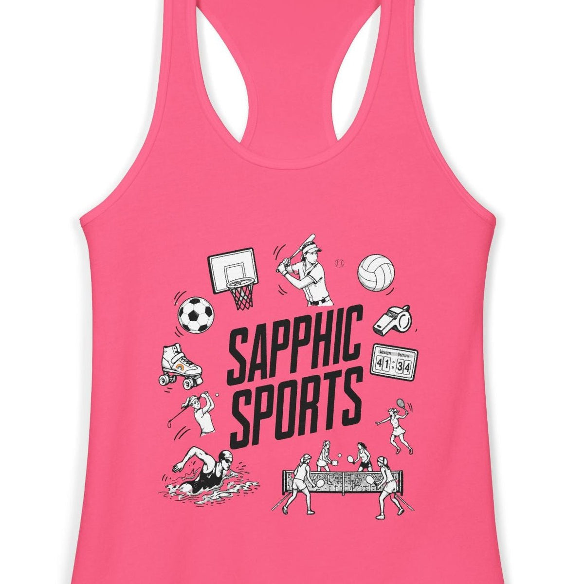 Sapphic Sports | Women's Racerback Tank Designed by Queer Energy - Queer Energy