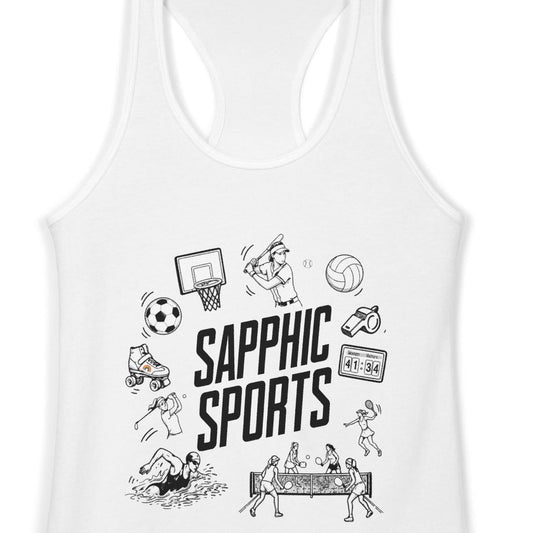 Sapphic Sports | Women's Racerback Tank Designed by Queer Energy - Queer Energy