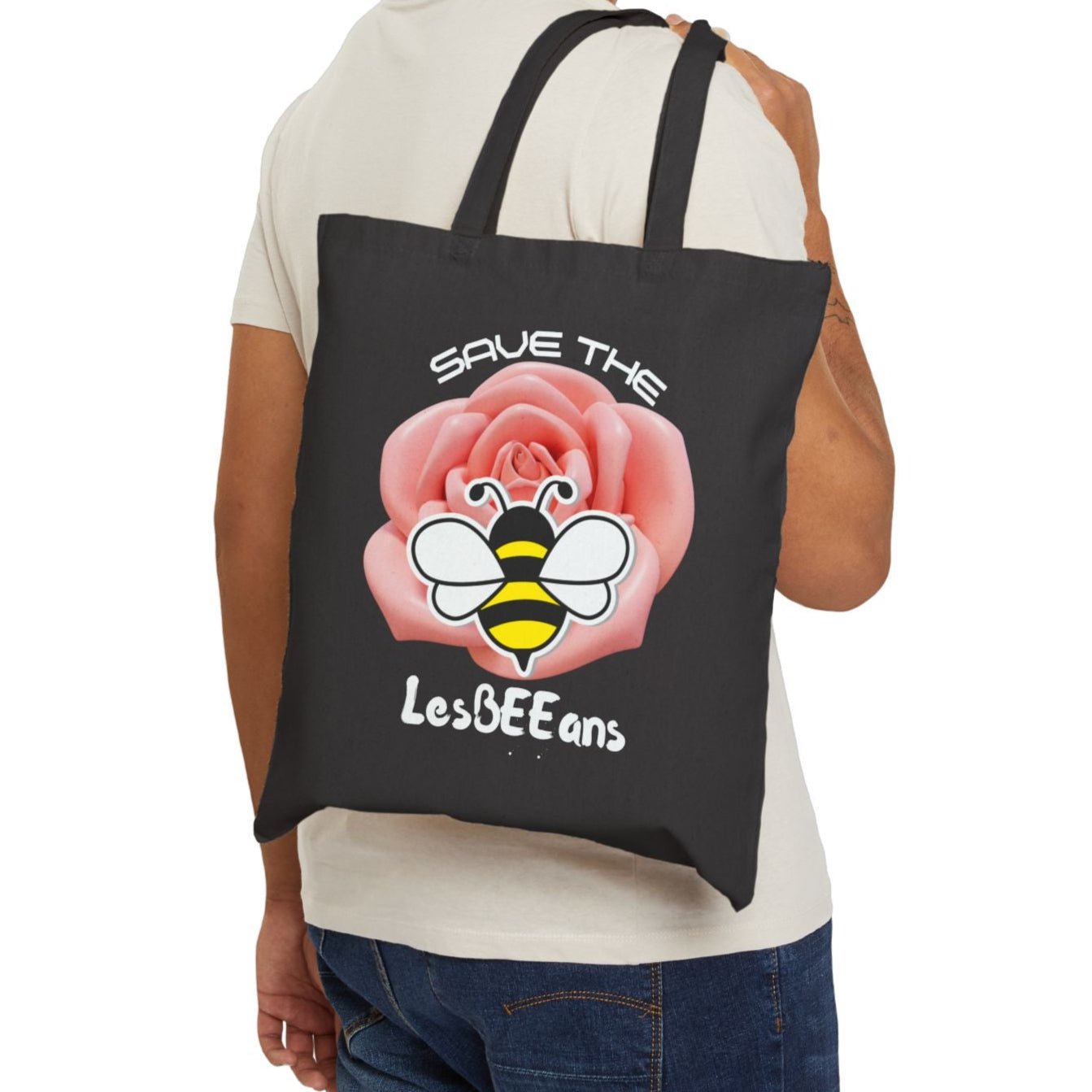 Save the LesBEEians | Funny Lesbian Tote - Queer Energy