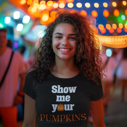 Show Me Your Pumpkins | Funny Lesbian Halloween Tee - Queer Energy