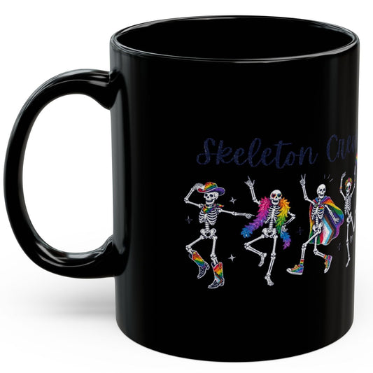 Skeleton Crew | Black Ceramic Mug (11oz) Designed by Queer Energy - Queer Energy