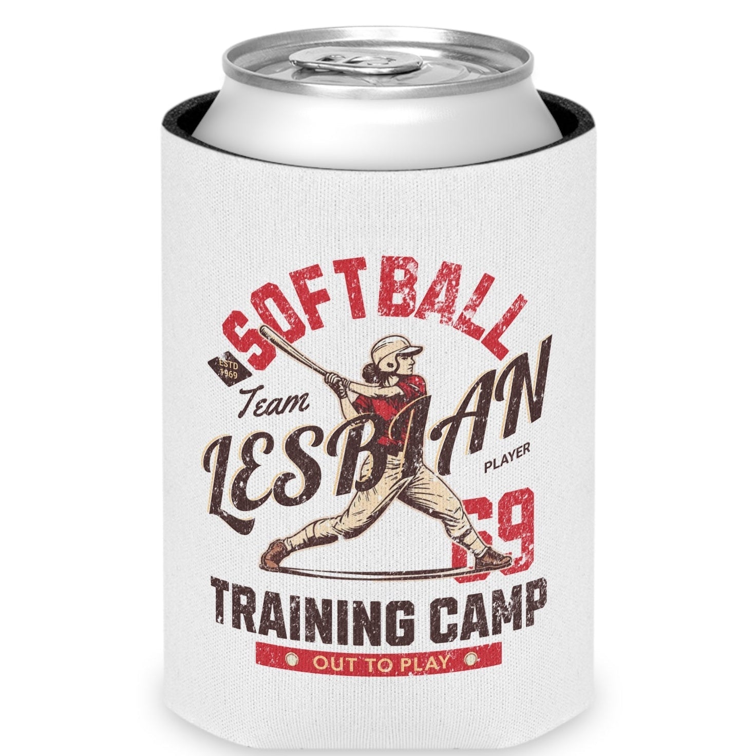 Softball Lesbian Training Camp | Can Cooler Designed by Queer Energy - Queer Energy