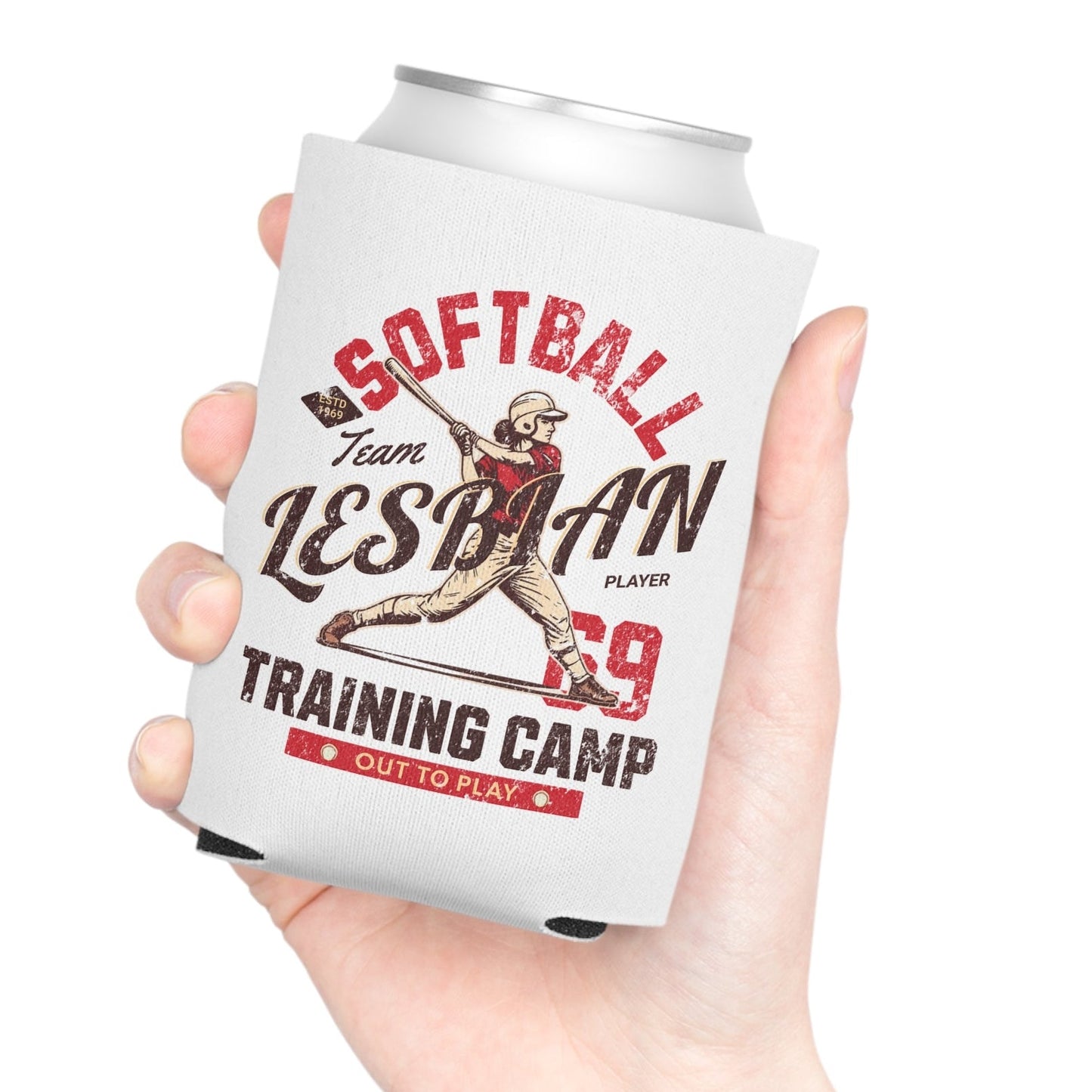 Softball Lesbian Training Camp | Can Cooler Designed by Queer Energy - Queer Energy