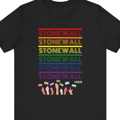 STONEWALL 1969 | LGBTQ History Tee with Diverse Pride Flags - Queer Energy