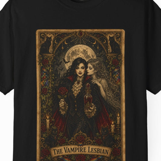 The Vampire Lesbian | Gothic Halloween Lesbian Tee Designed by Queer Energy - Queer Energy