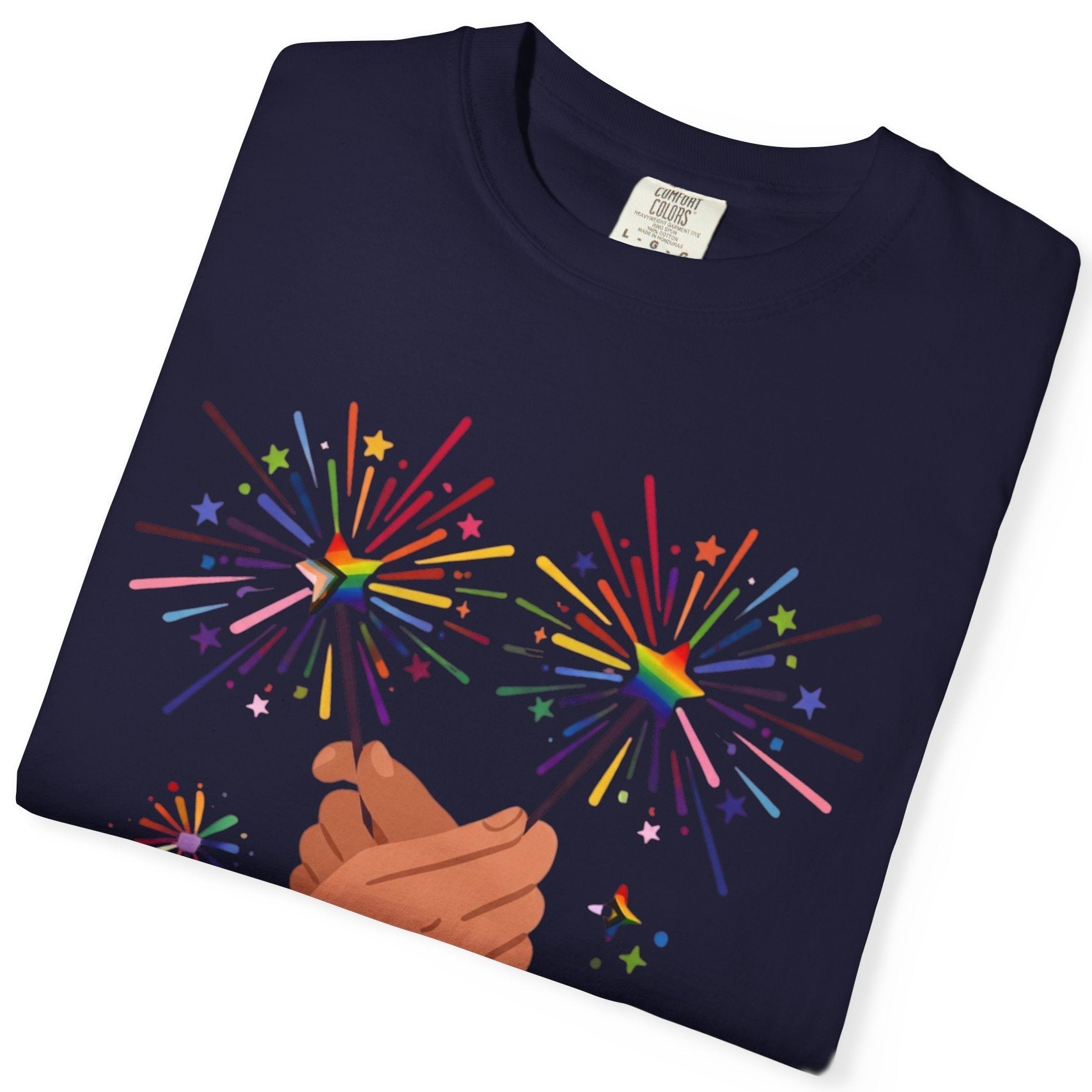 U - S - Gay | Gay Pride folded blue Tee Designed by Queer Energy - Queer Energy