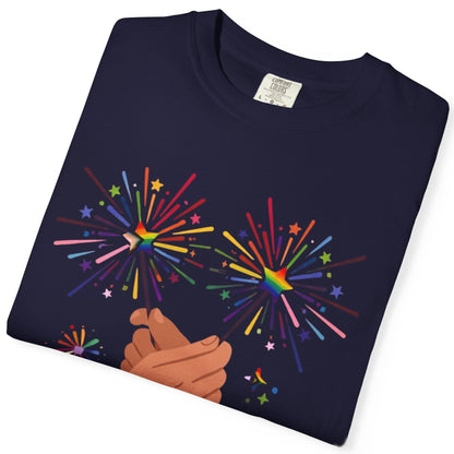 U - S - Gay | Gay Pride folded blue Tee Designed by Queer Energy - Queer Energy