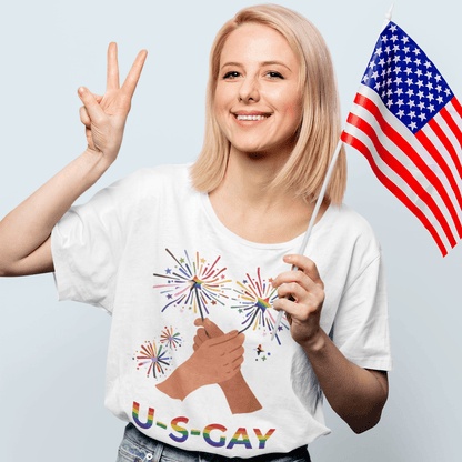 U - S - Gay | Gay Pride Tee Designed by Queer Energy - Queer Energy