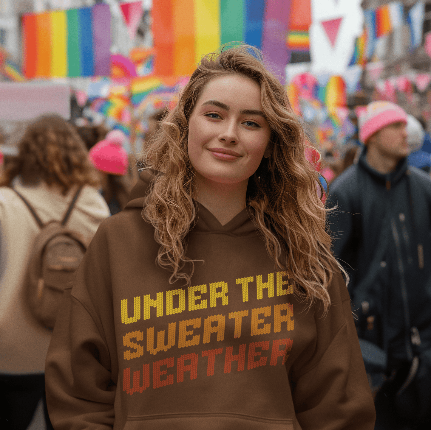UNDER THE SWEATER WEATHER | Funny Lesbian Fall Hoodie - Queer Energy