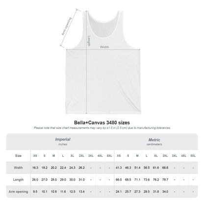 Unisex Jersey Tank - Size Chart