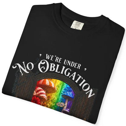 We're Under No Obligation to Make Sense to You | Funny LGBTQ Wonderland Tee Designed by Queer Energy - Queer Energy
