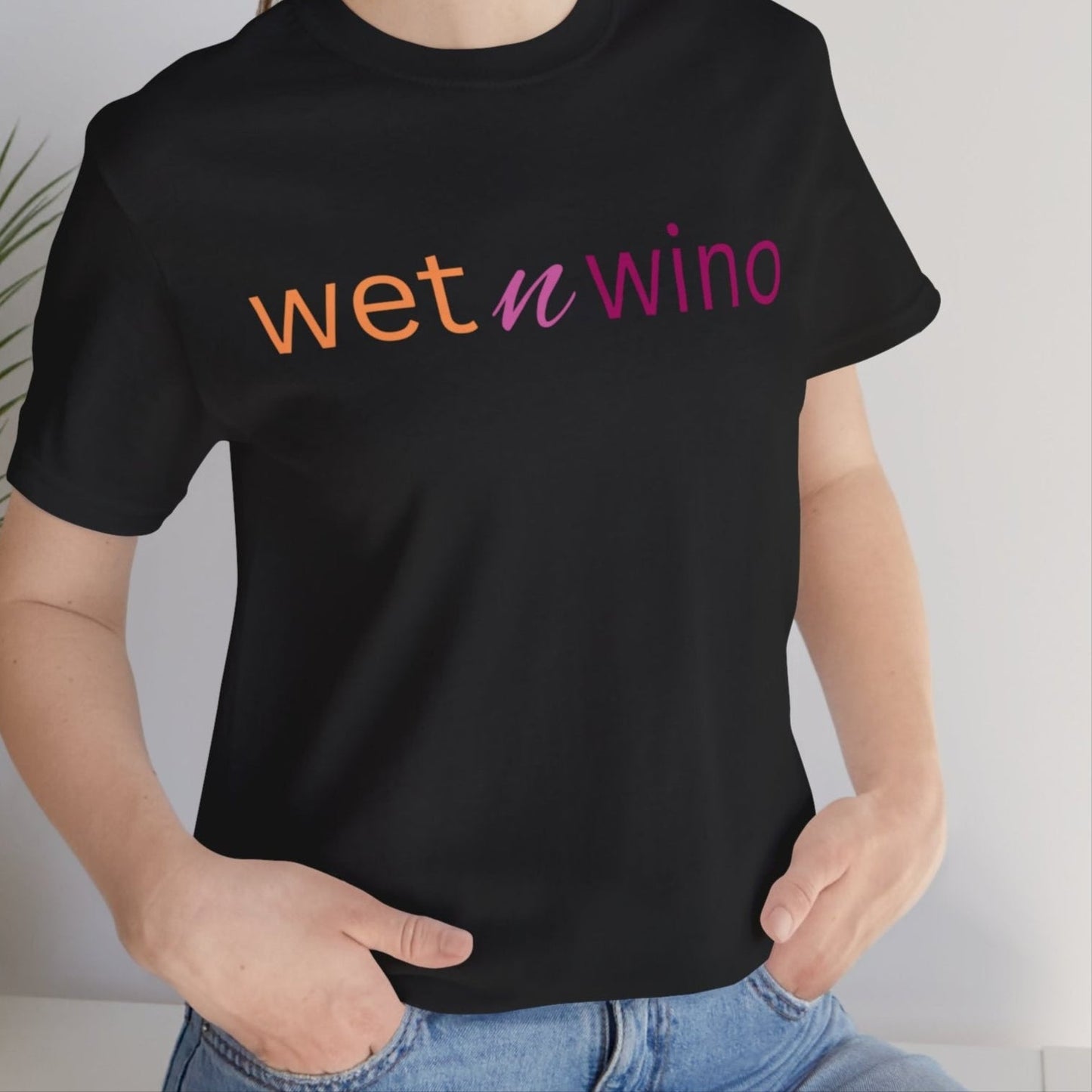 wet n wino | Funny Lesbian Tee - Lesbian Flag Colors - Queer Energy