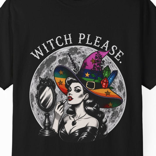 WITCH PLEASE! | Witchy Gay Halloween Tee Designed by Queer Energy - Queer Energy