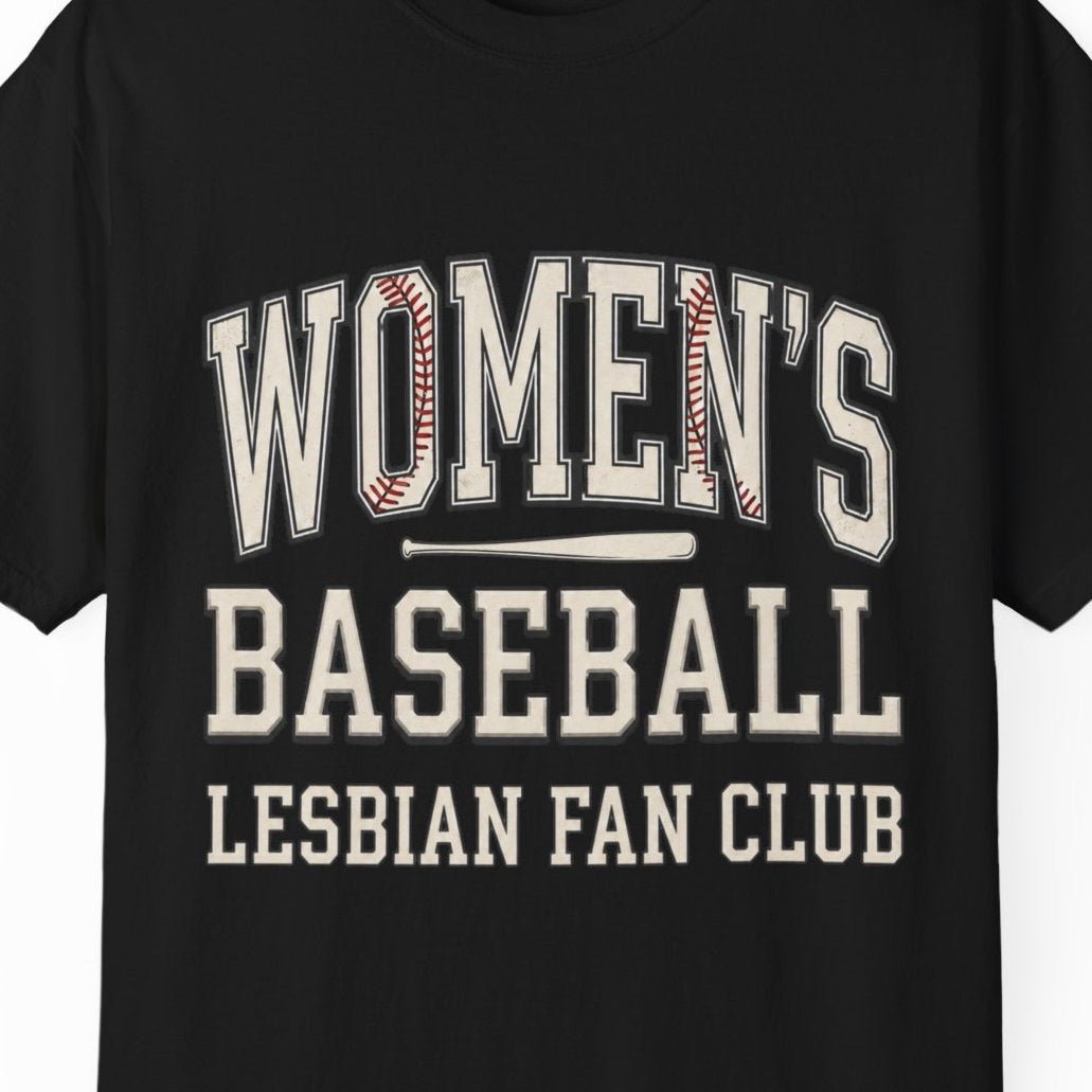 Women's Baseball Lesbian Fan Club | Sapphic Pride Tee Designed by Queer Energy - Queer Energy