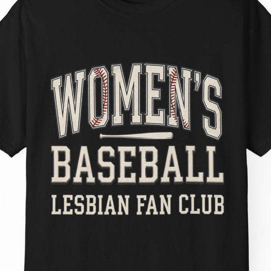 Women's Baseball Lesbian Fan Club | Sapphic Pride Tee Designed by Queer Energy - Queer Energy
