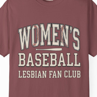 Women's Baseball Lesbian Fan Club | Sapphic Pride Tee Designed by Queer Energy - Queer Energy